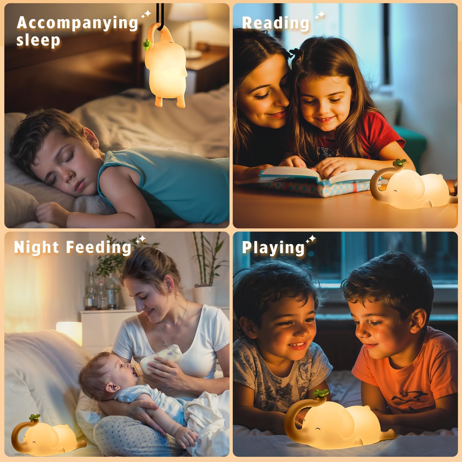 MAGOHMT Elephant Night Light is BPA-free and safe for kids spaces.