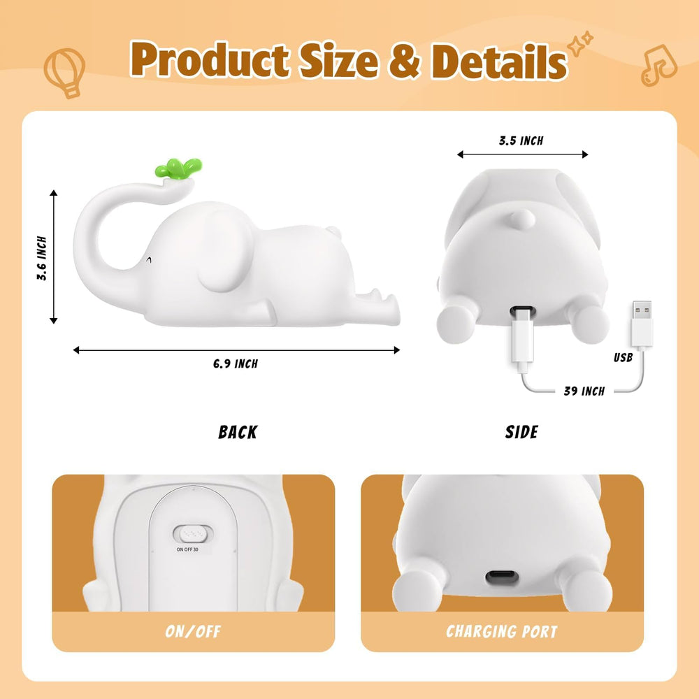 MAGOHMT Elephant Night Light suited for camping and dorms for cozy ambiance.