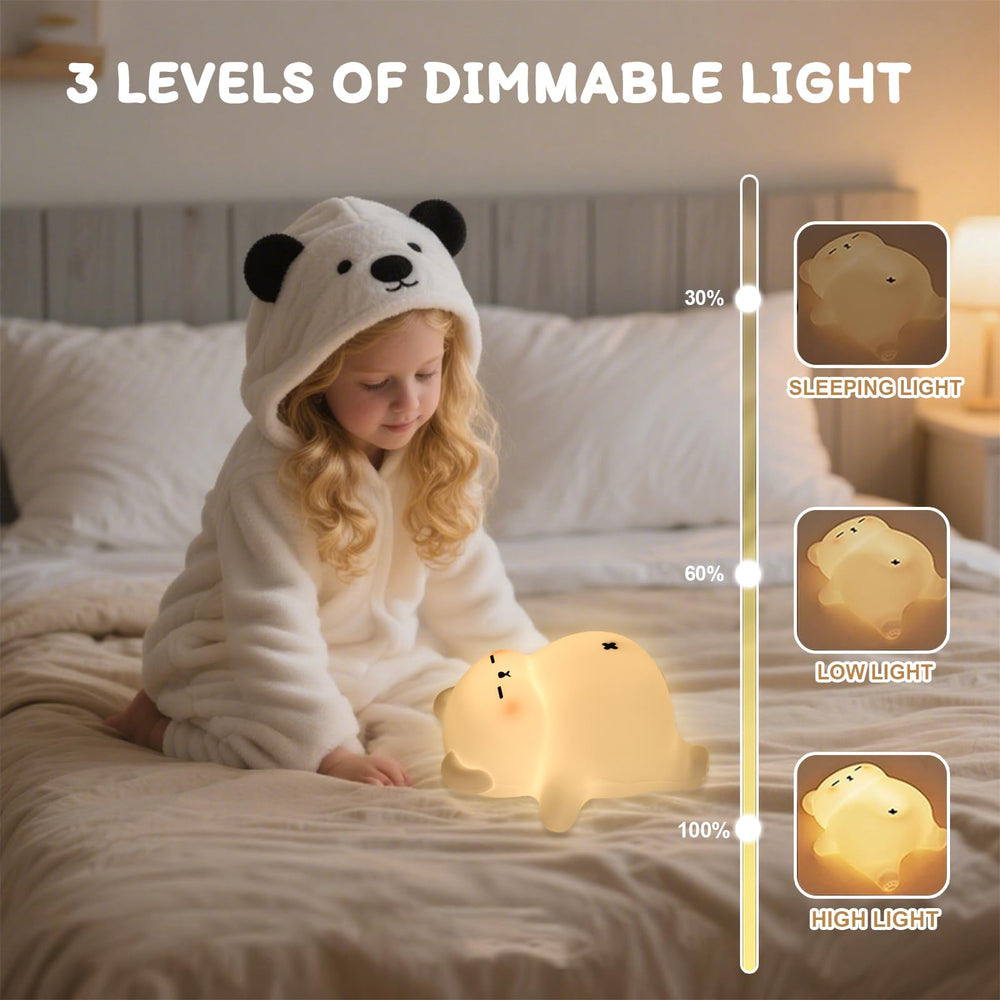 MAGOHMT squishy night light bear USB charging enables portable night light