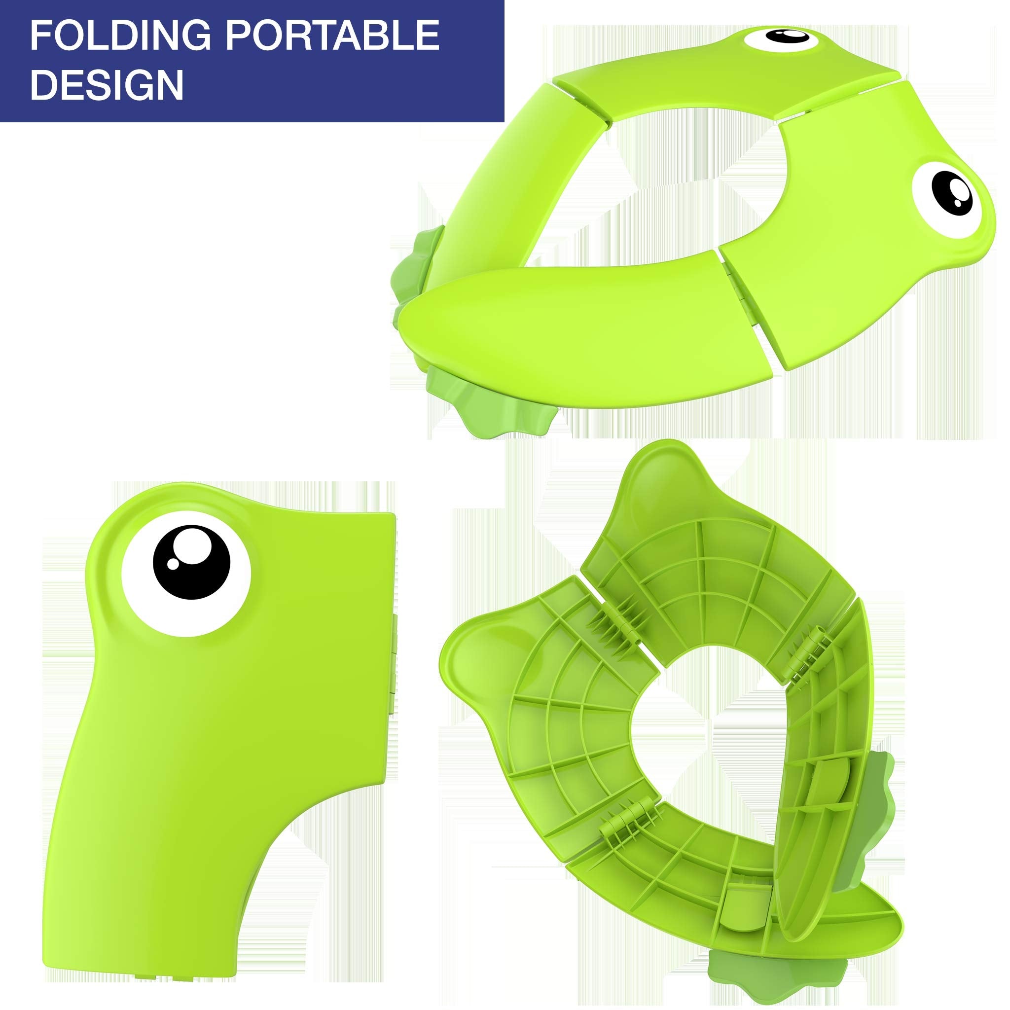 MAGTiMES Portable Folding Potty Seat for Kids – Non-Slip Silicone, Travel Green