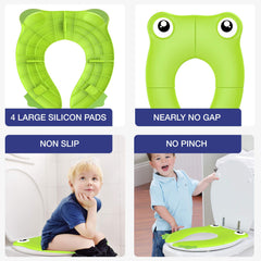 MAGTiMES Portable Folding Potty Seat for Kids – Non-Slip Silicone, Travel Green