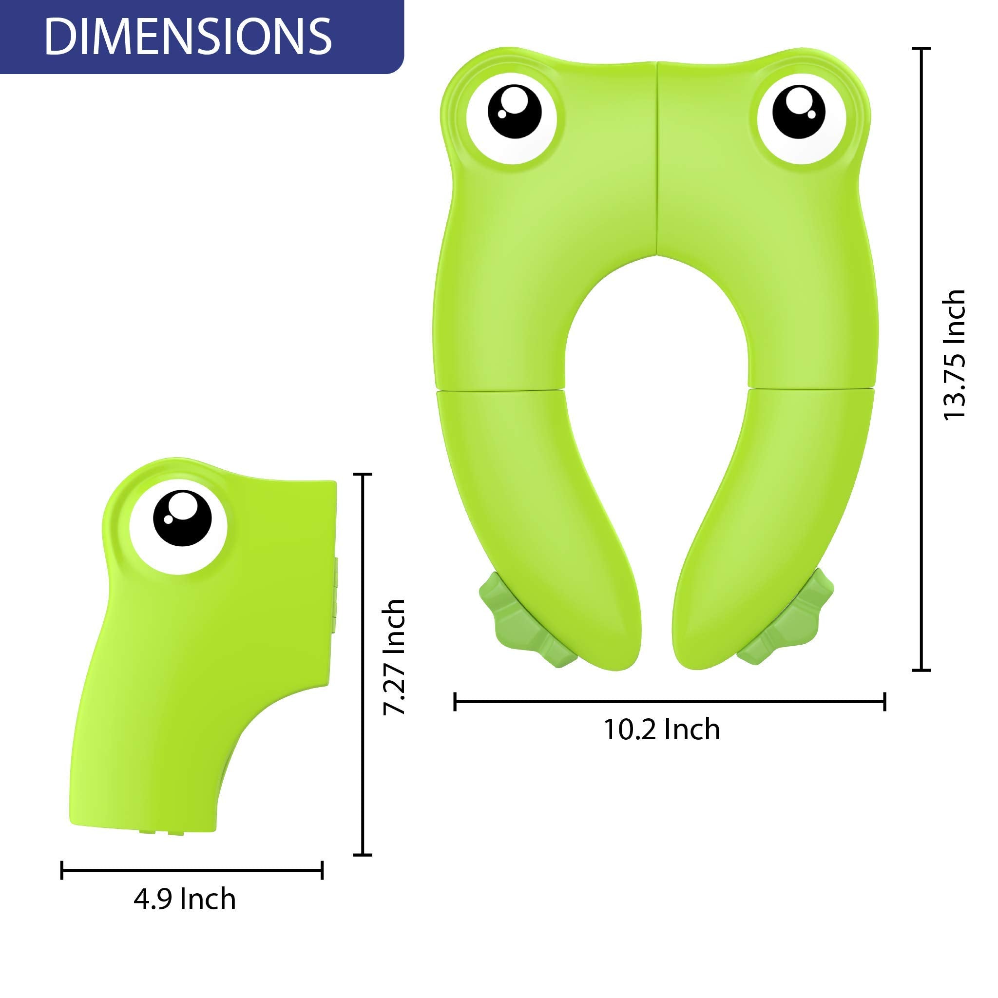MAGTiMES Portable Folding Potty Seat for Kids – Non-Slip Silicone, Travel Green