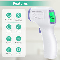 maguja forehead thermometer LCD backlight aiding nighttime readings for kids