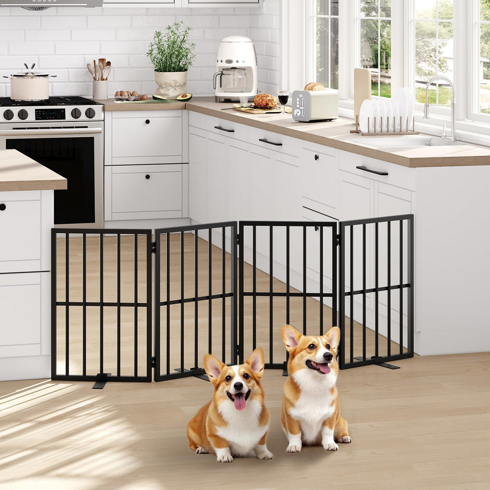 MAHANCRIS dog gate dimensions 64-6w-23-6h provides wide doorway coverage