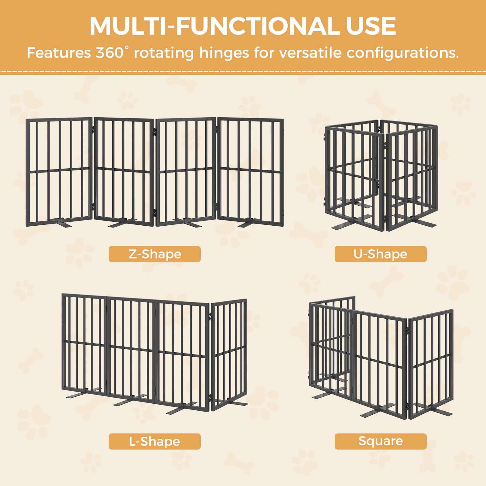 MAHANCRIS dog gate folded-compact for easy storage under bed or in closet
