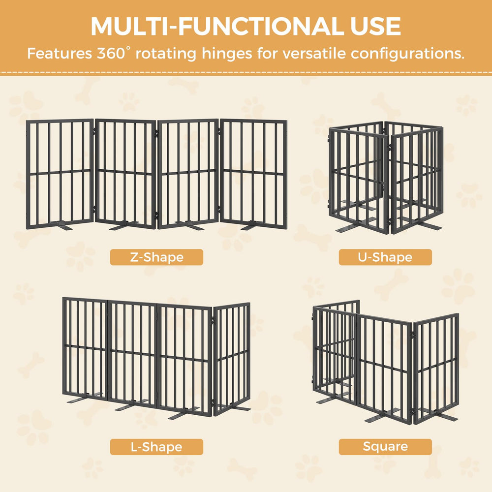 MAHANCRIS dog gate folded-compact for easy storage under bed or in closet