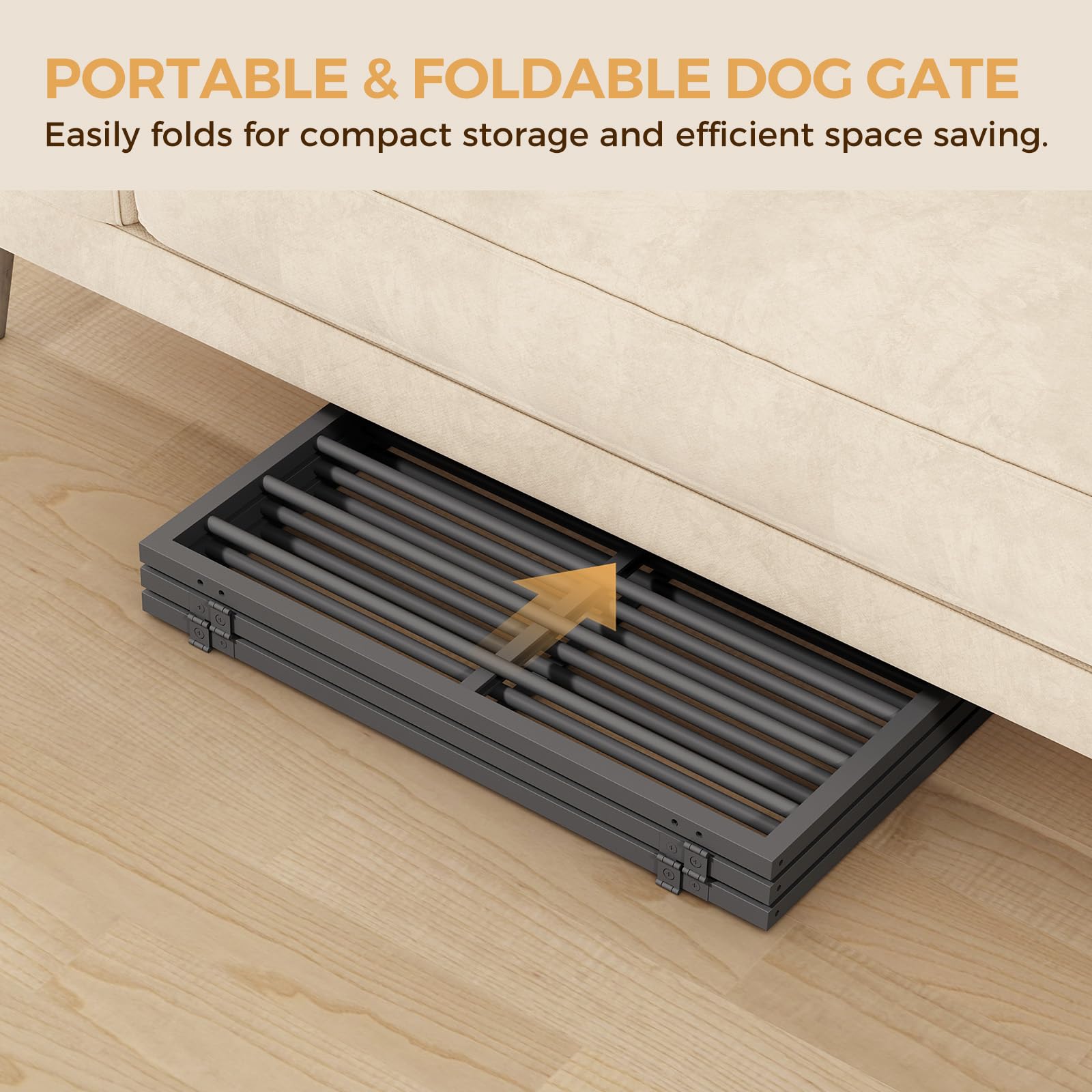 MAHANCRIS dog gate folded storage fits a closet or trunk.