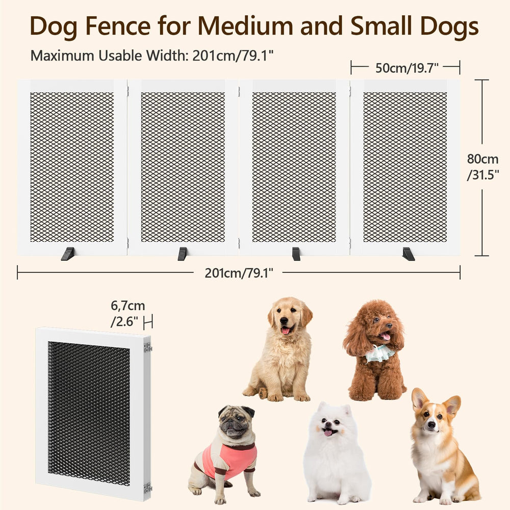 MAHANCRIS dog gate shown at doorway for easy stair or doorway use.