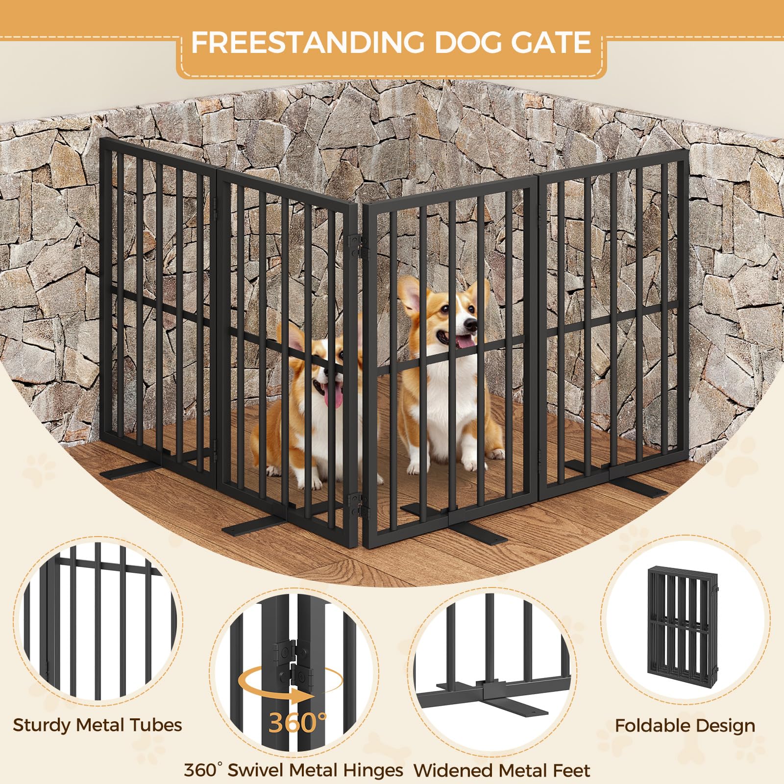 MAHANCRIS dog gate support-feet stabilize a freestanding barrier