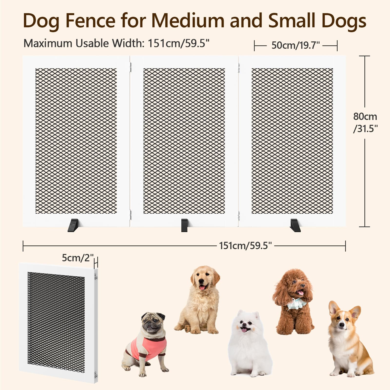MAHANCRIS foldable pet gate in U shape demonstrates flexible room layout