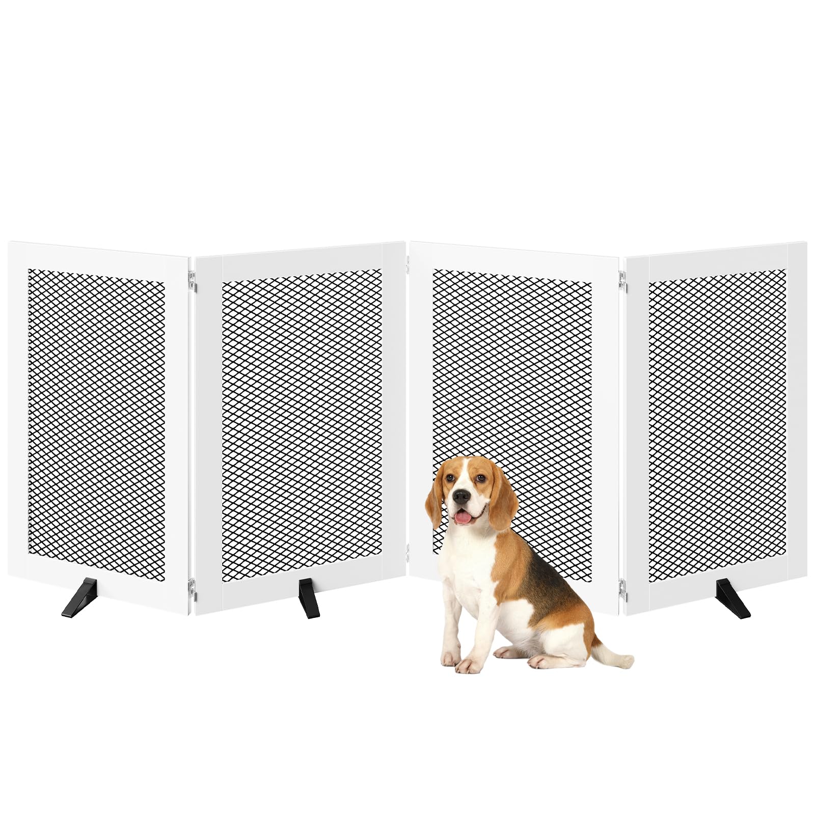 MAHANCRIS white gate complements interior decor while keeping pets contained.