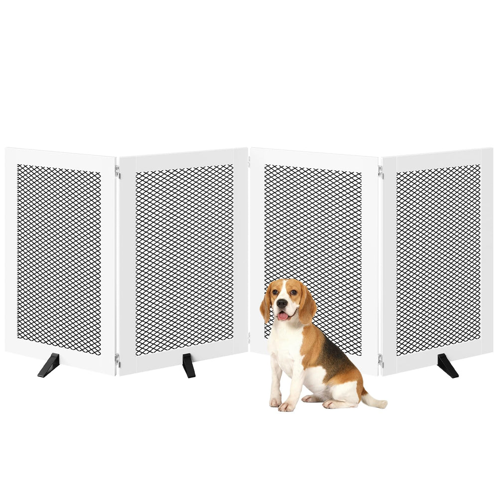 MAHANCRIS white gate complements interior decor while keeping pets contained.