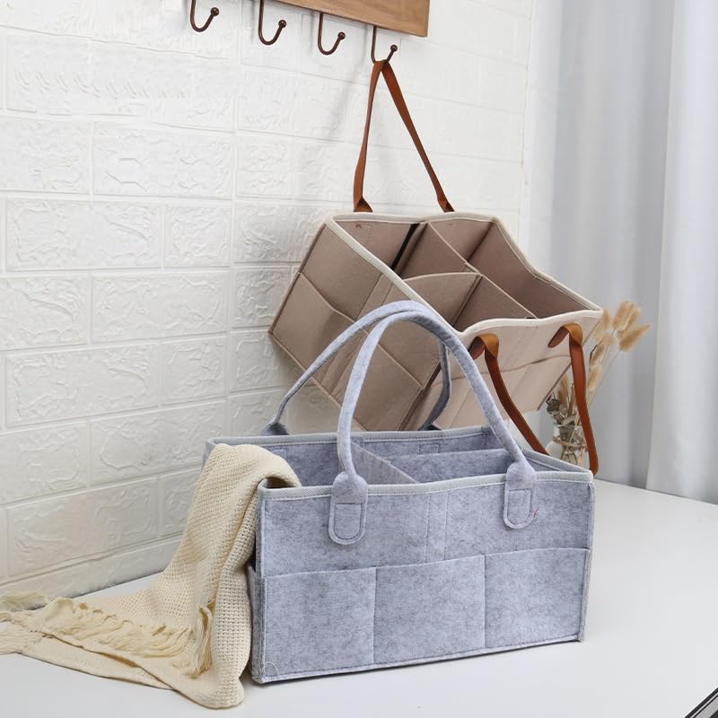 MaHonestFelt diaper caddy car organizer showing portable diaper change on the go.