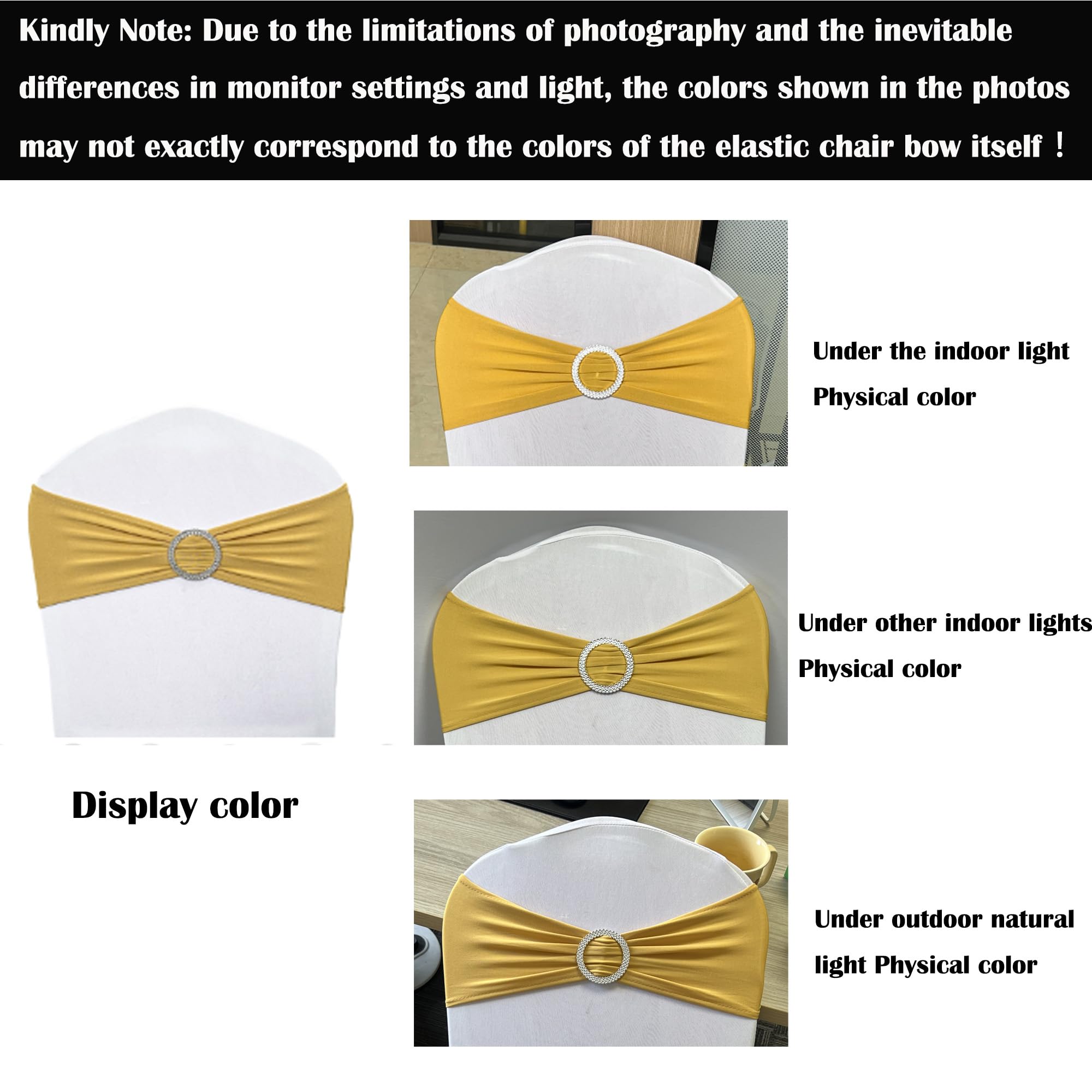 Maiangel spandex chair sashes come in multicolor options for versatile decorating styles.