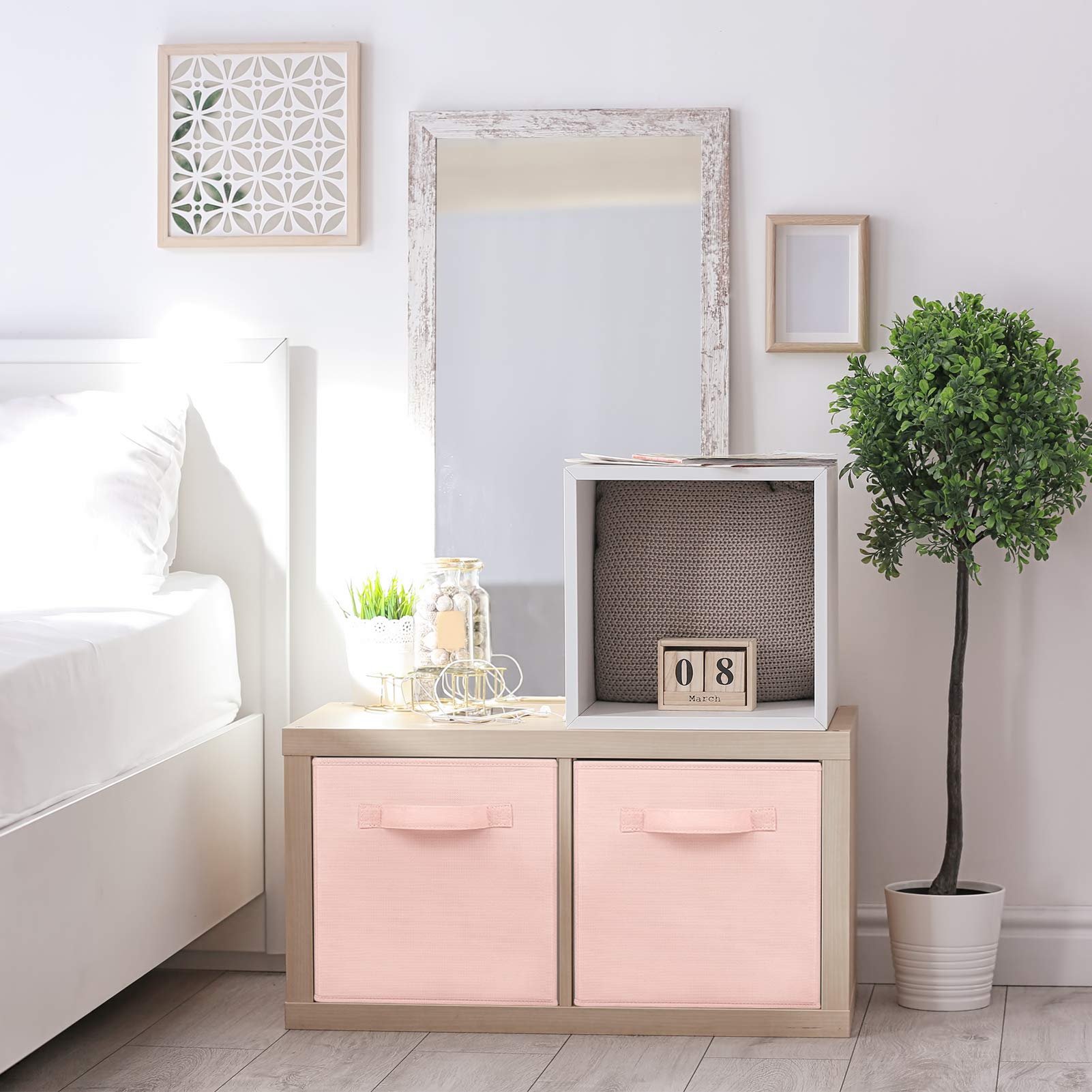 MaidMAX fabric storage bin reinforced construction ensures durable, long-lasting organization.