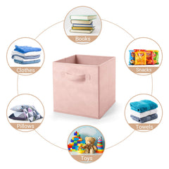 MaidMAX fabric storage bin with two handles for easy access.