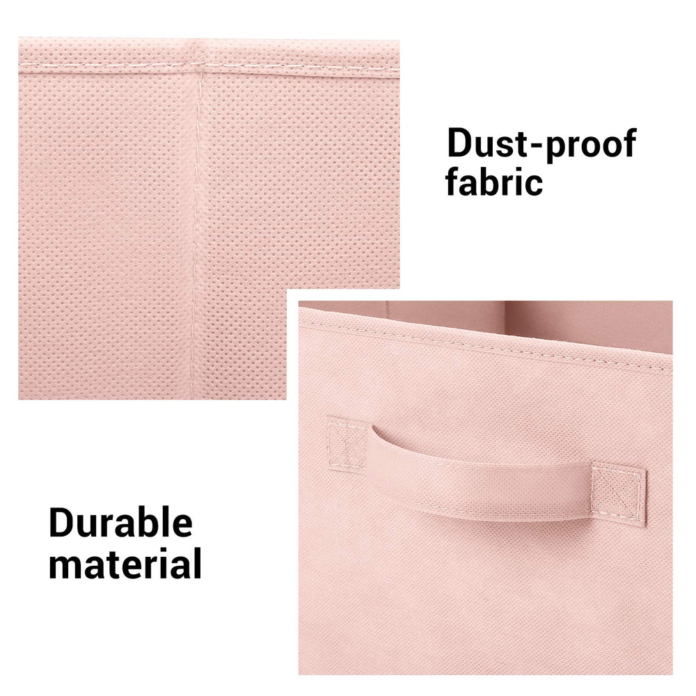 MaidMAX pink foldable storage bin demonstrates quick setup and space-saving use.