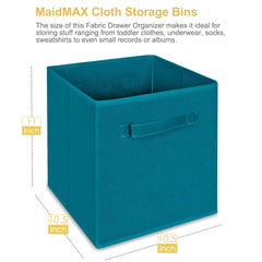 MaidMAX teal storage bin closeup fabric texture for durable non-woven material
