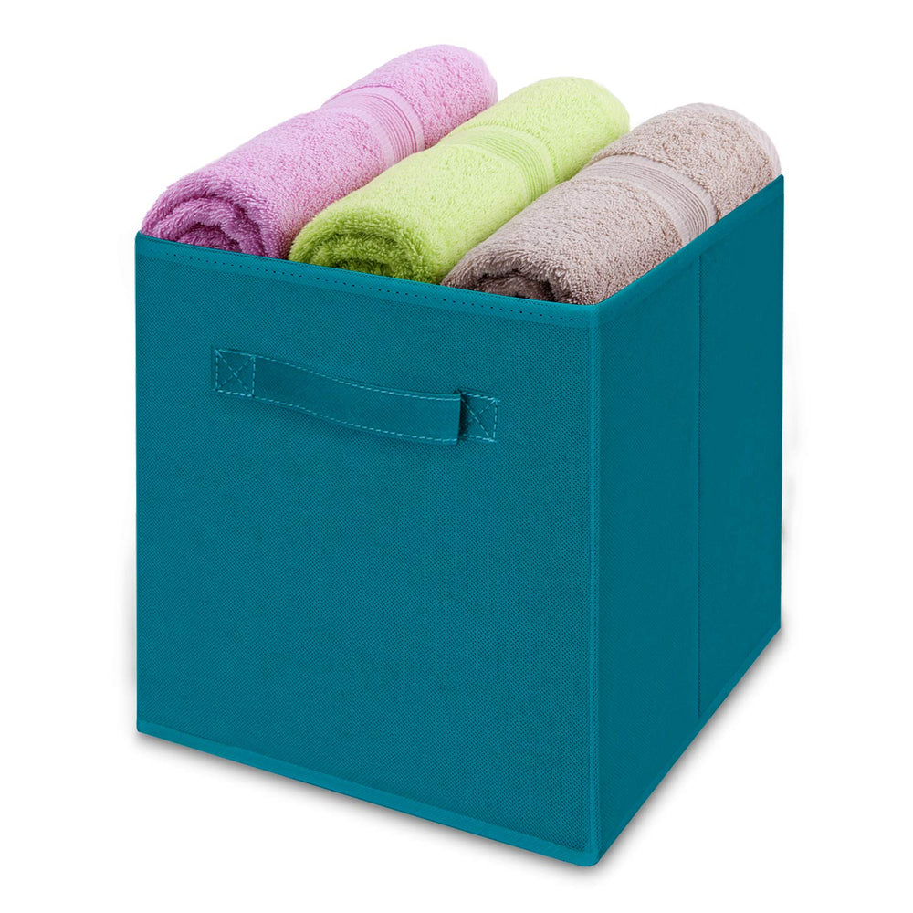MaidMAX teal storage bin side view emphasizing reinforced structure
