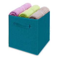 MaidMAX teal storage bin side view emphasizing reinforced structure
