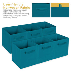 MaidMAX teal storage bin stacked folded for space-saving storage