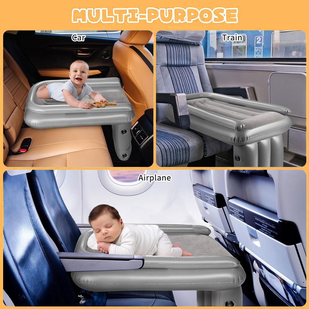 Maigandamai kids airplane seat extender used on a plane for comfortable seating.