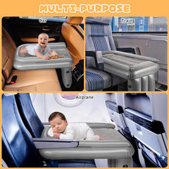 Maigandamai kids airplane seat extender used on a plane for comfortable seating.