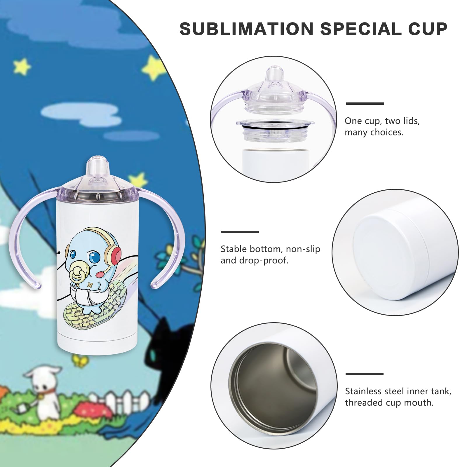 MAIKESUB 12 oz stainless steel tumbler is easy to hold and durable.