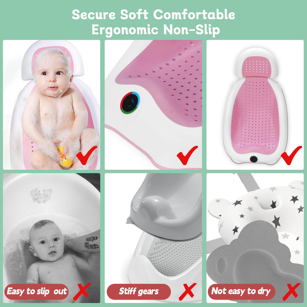 MAIKKB adjustable two-position tilt helps tailor bath angle to infant comfort.