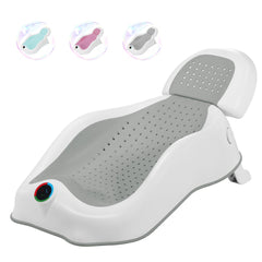MAIKKB baby bath support shows newborn tilt for comfortable bathing