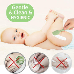 MAIKKB diaper spatula head has right-angle and rounded edge for clean scraping.