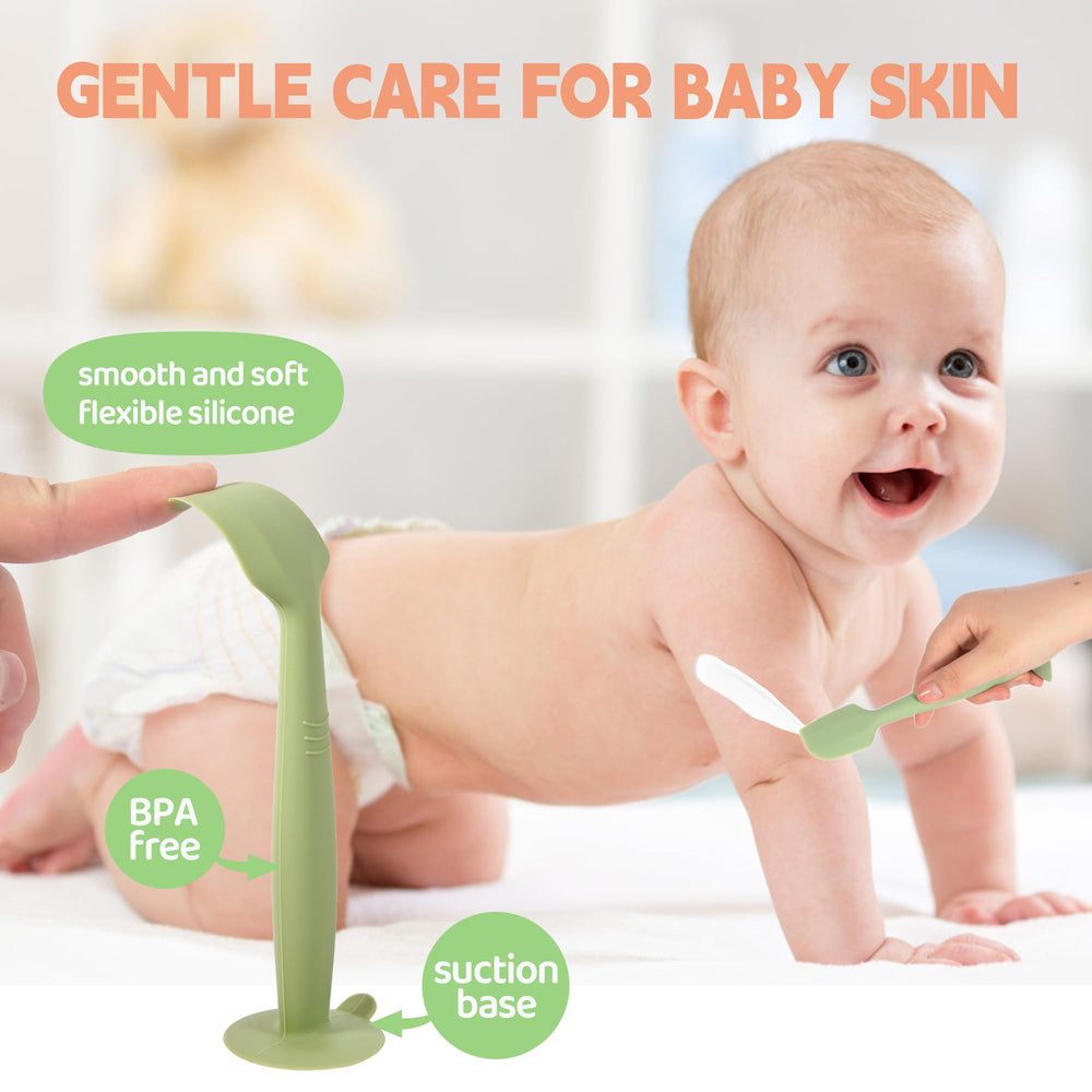 MAIKKB diaper spatula with soft silicone head gentle on skin.