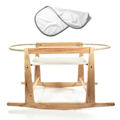 Mainefield Pacific Moses Basket Stand assembly demonstrates easy setup for new parents.