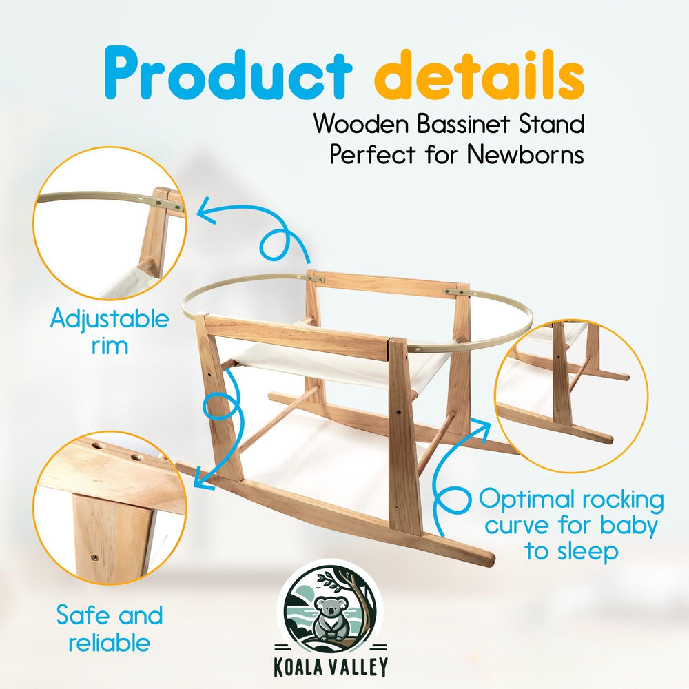 Mainefield Pacific Moses Basket Stand fits Uppababy and Jolly Jumper bassinets.