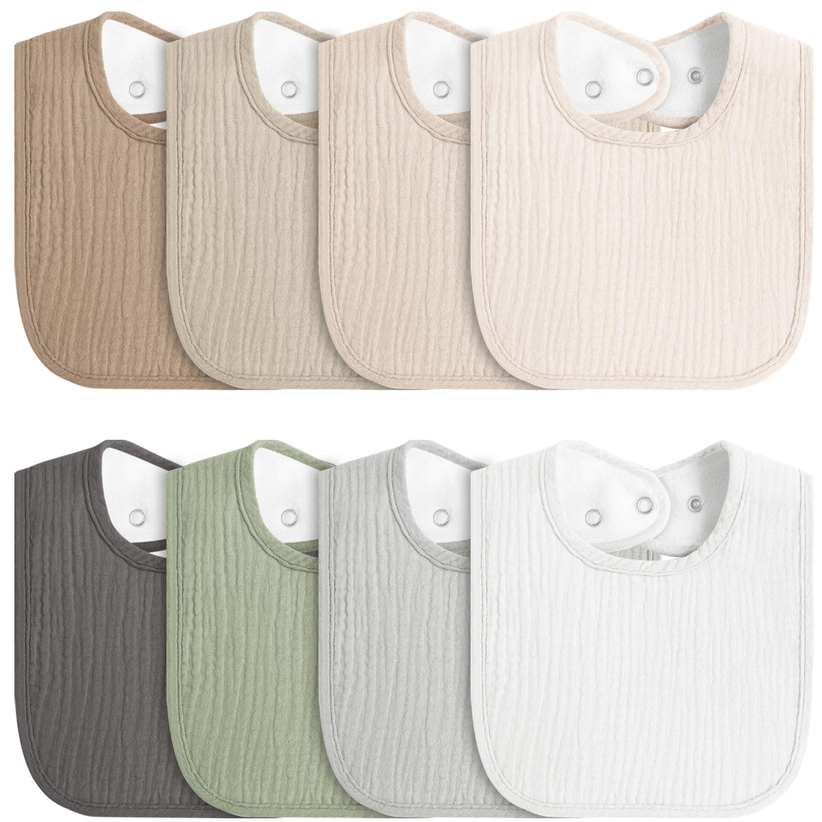 MairMore 8-pack bibs colorful set protects outfits during meals
