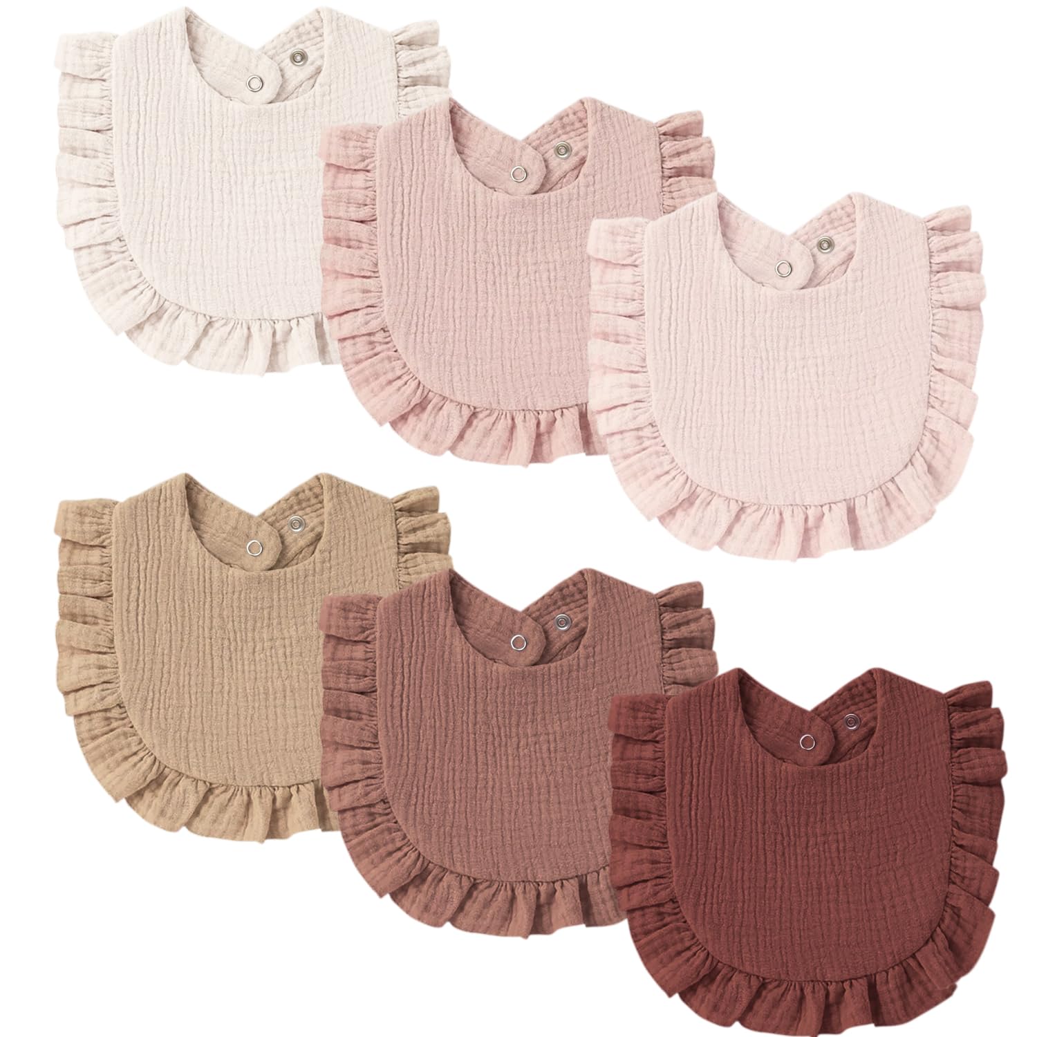 MairMore baby bib with flounce border for comfortable coverage during feeding and teething
