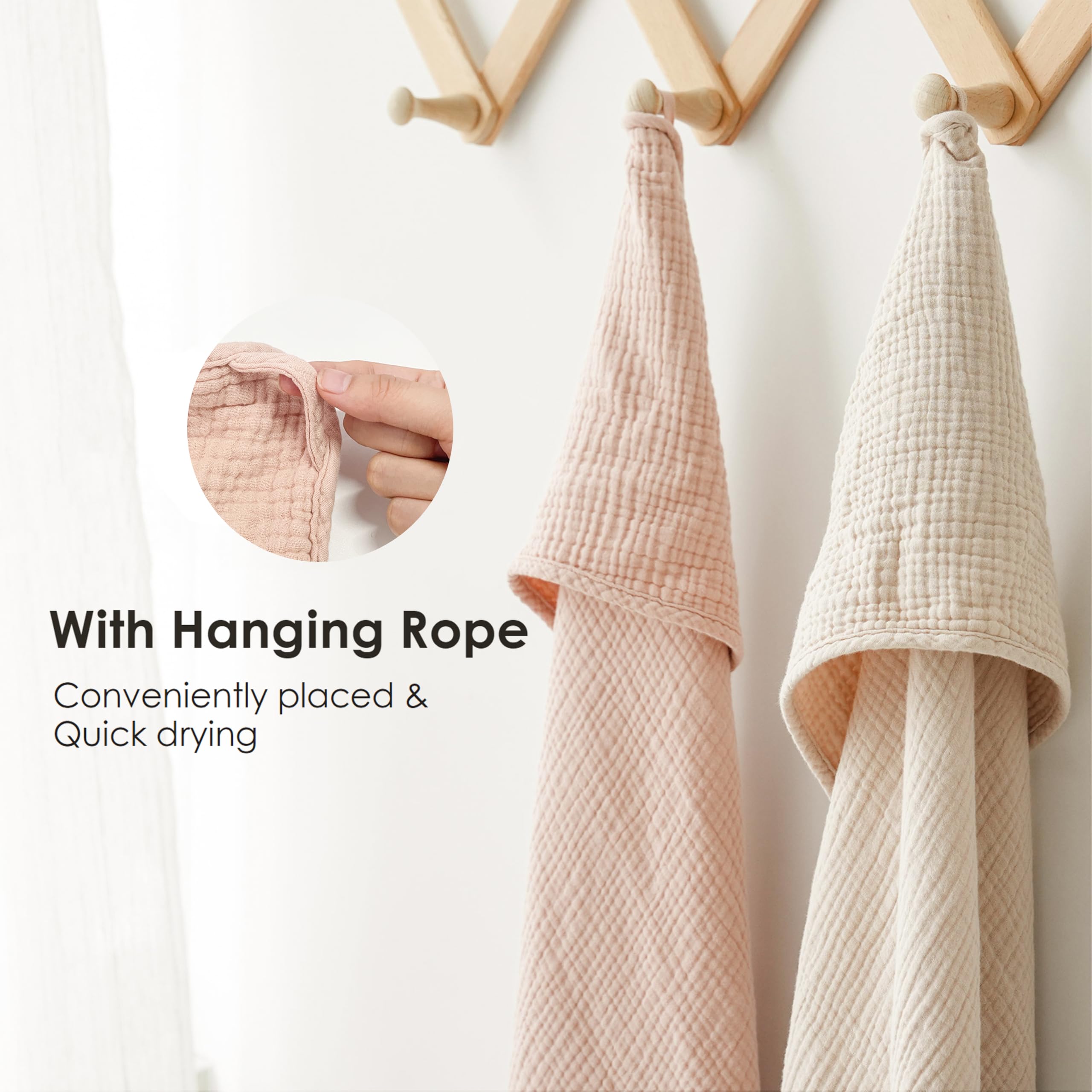 MairMore baby towel folded display shows generous size and plush softness.