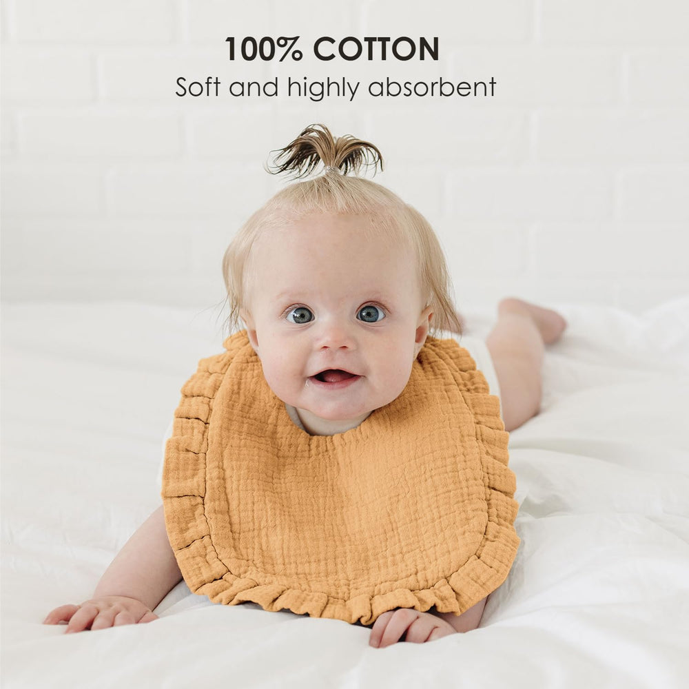 MairMore double-layer bib adjustable snaps ensuring snug fit for growing babies.