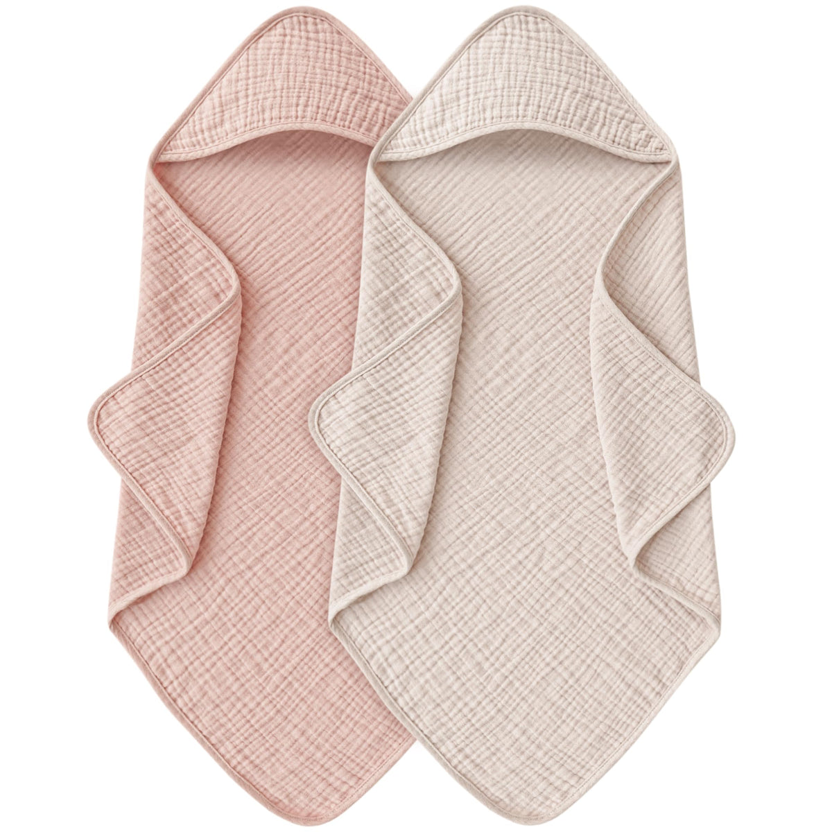 MairMore hooded baby towel ivory provides cozy warmth and quick drying after bath.