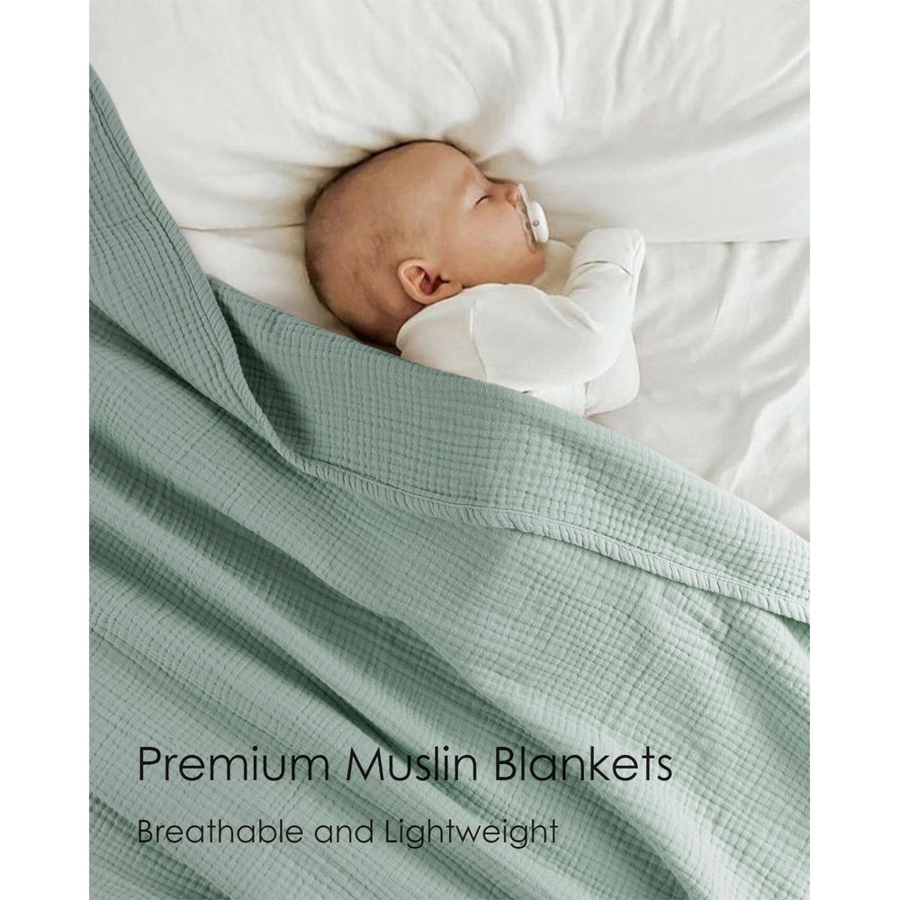 MairMore muslin baby blanket swaddling-use demonstrates breathable fabric preventing overheating for warm days