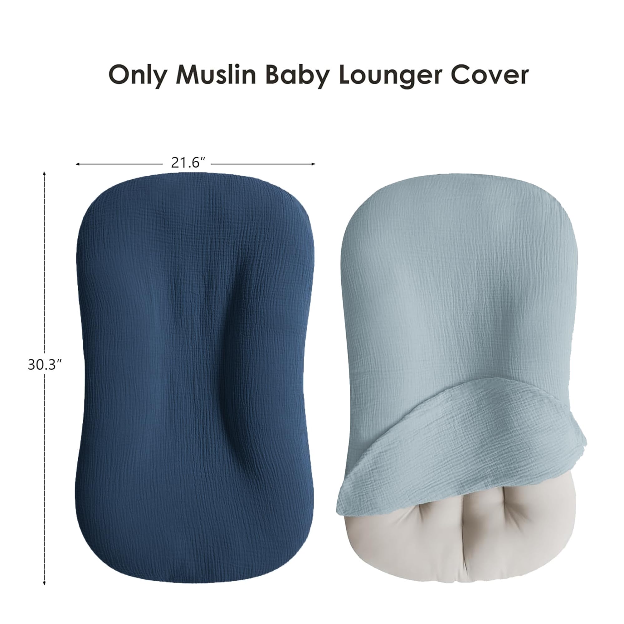 MairMore muslin baby cover dark blue envelope closure ensures snug secure fit