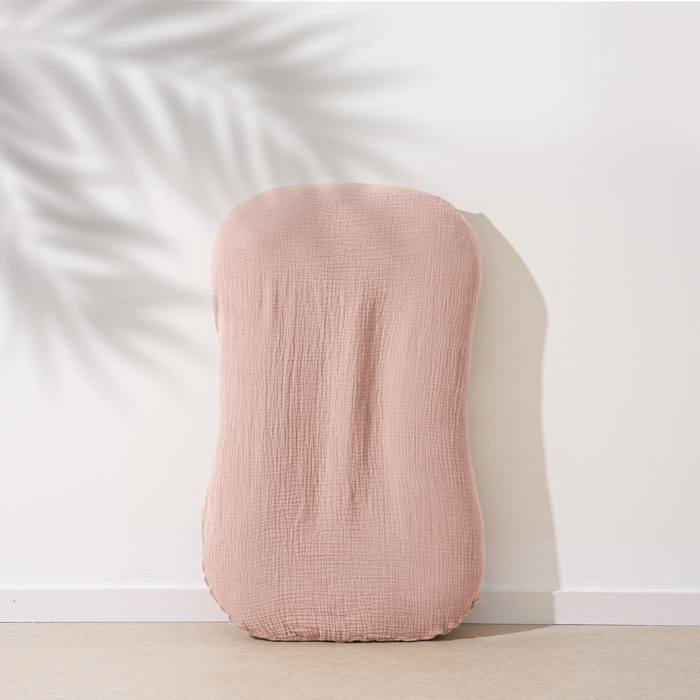 MairMore lounger cover in use with baby highlights cozy resting space and breathable comfort.