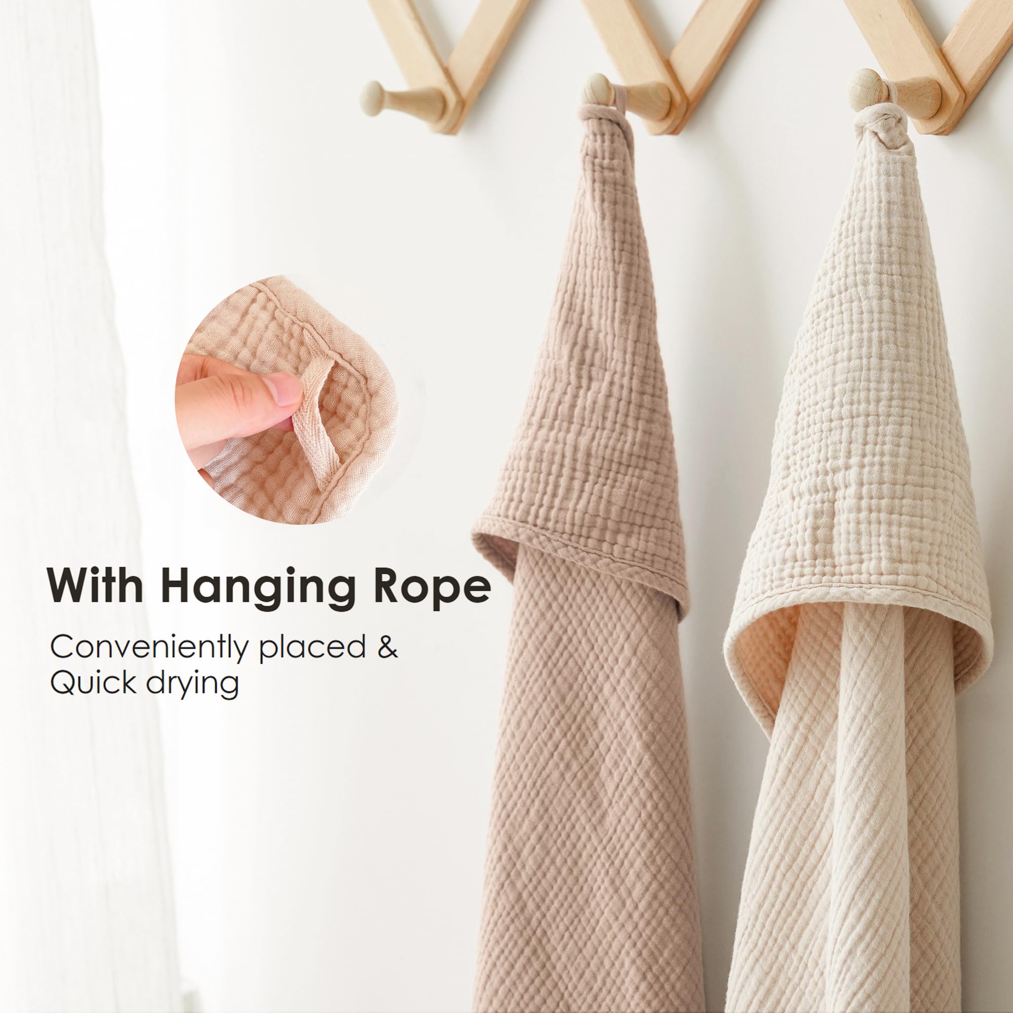 MairMore four-layer muslin towel shows high absorbency.