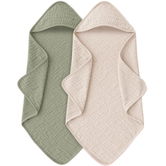 MairMore muslin baby towel hooded close-up shows four-layer softness for fast moisture absorption.