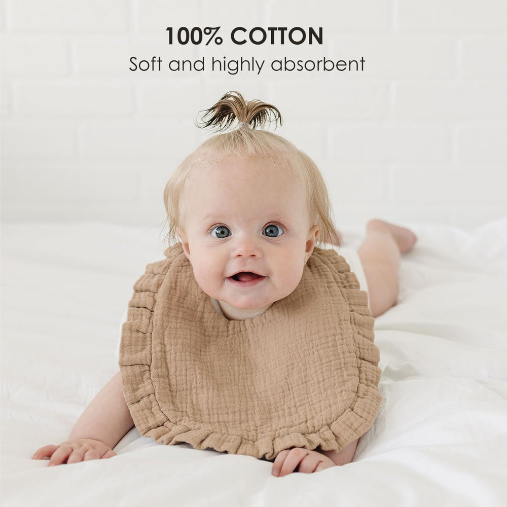 MairMore muslin bib absorbent-soft keeps skin dry during drool and teething