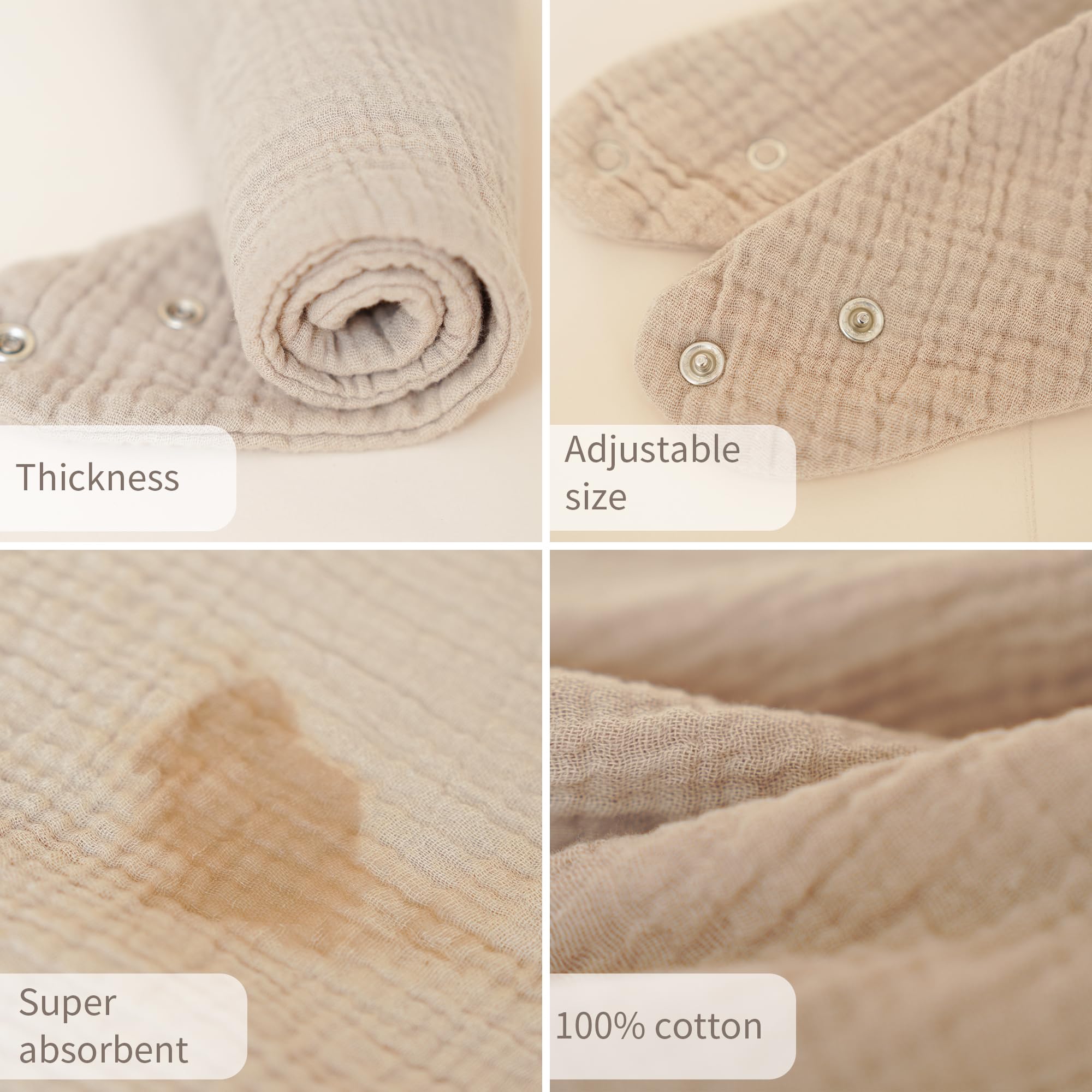 MairMore muslin bibs in gift-ready packaging suitable for baby showers.