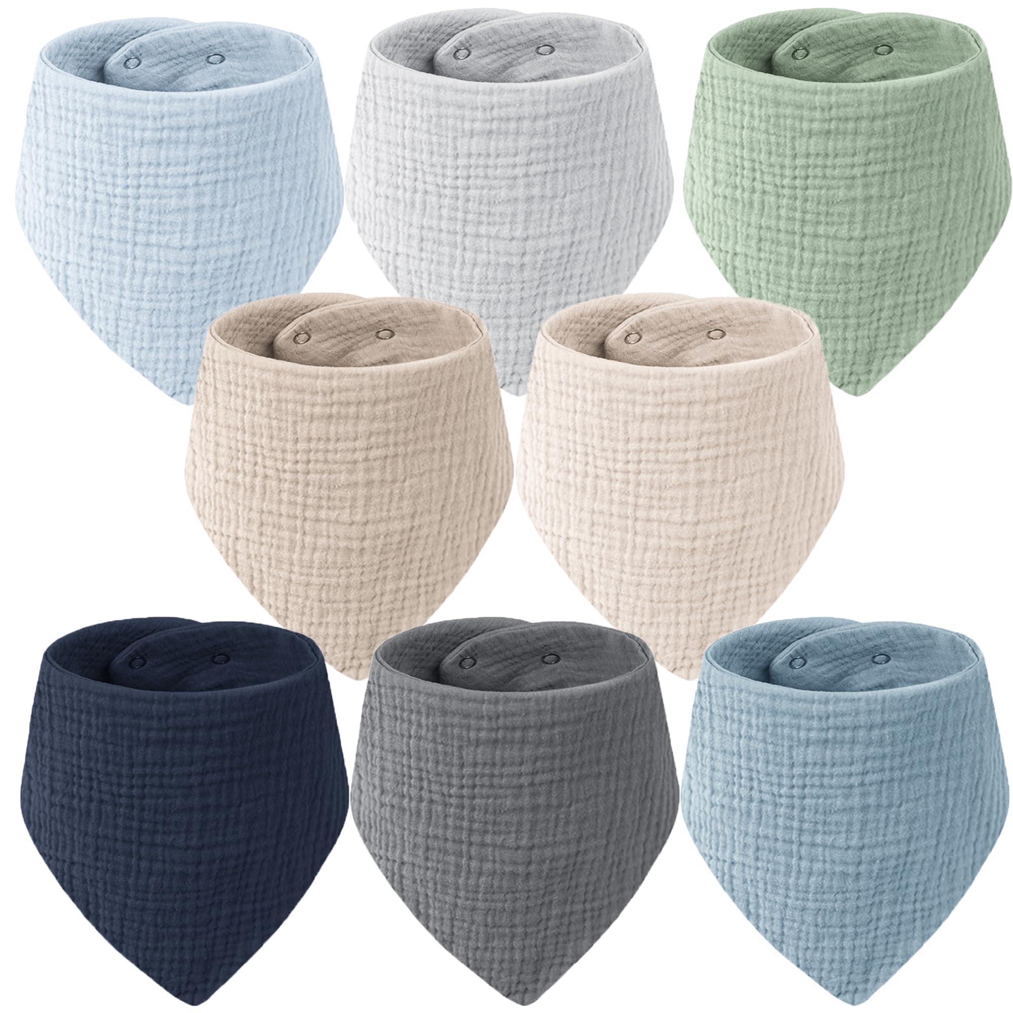 MairMore muslin bibs close-up shows soft fabric and gentle absorbency for drool.
