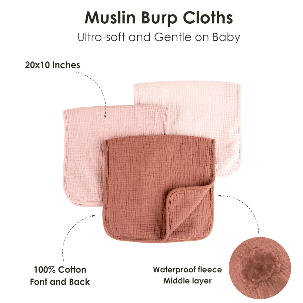 MairMore muslin burp cloth absorbent design helps catch spit-ups quickly.