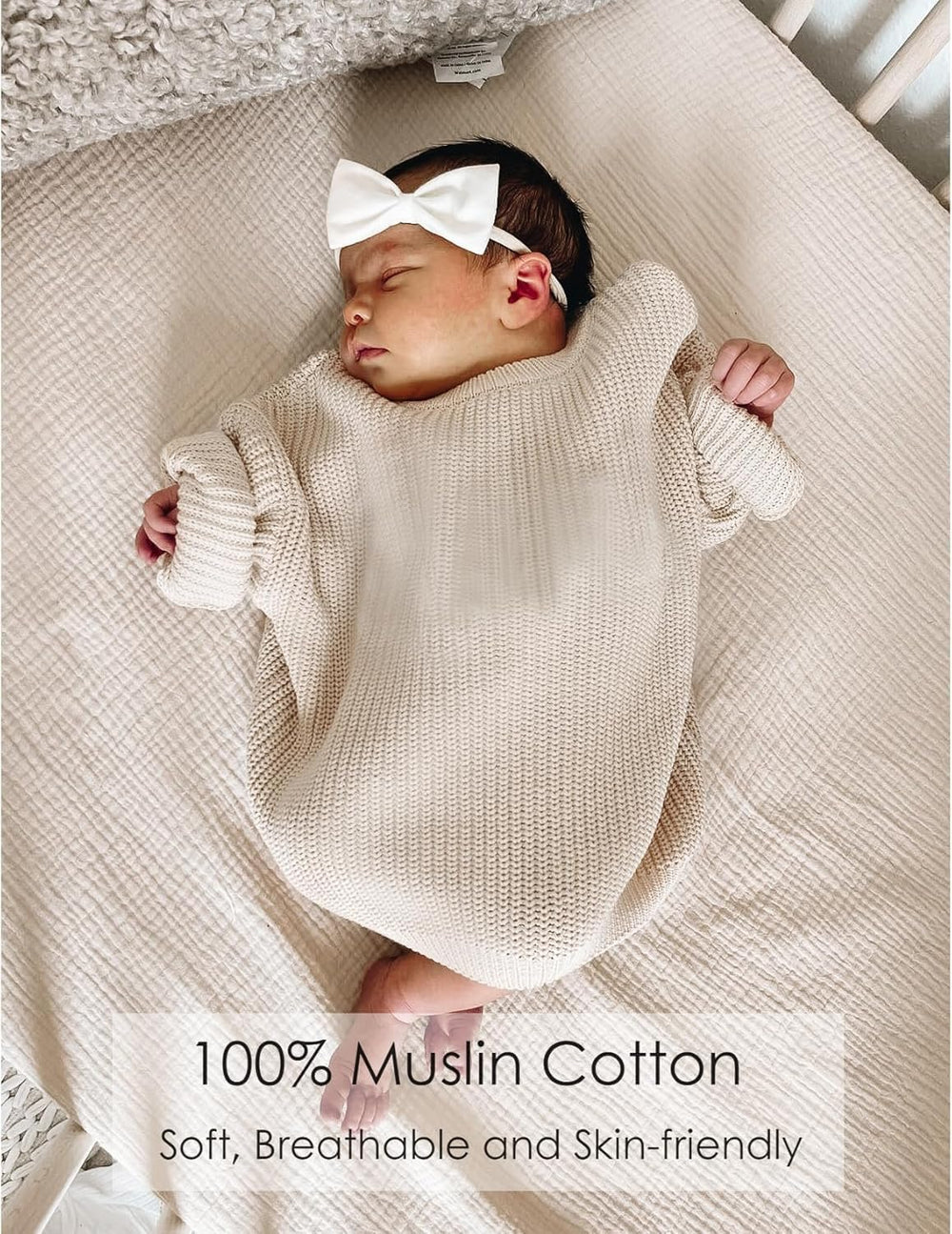 MairMore Muslin crib sheets 52x28 fit securely on standard crib mattresses.