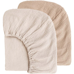 MairMore Muslin crib sheets with soft-touch feel support cozy newborn sleep.